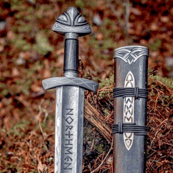 hand forged damascus steel viking sword, medieval sword, longsword with scabbard, best gift for him