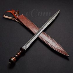 roman gladius historical custom made damascus steel sword, warrior sword, beautiful gift for him, groomsmen gift