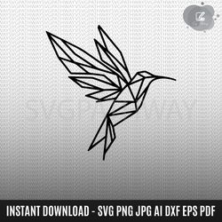 geometric hummingbird svg, hummingbird svg, flying bird svg