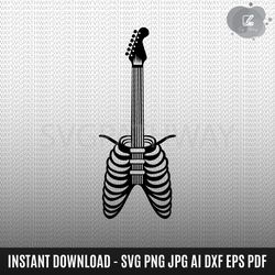 ribcage guitar svg, guitar svg, electric guitar svg