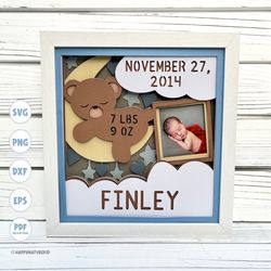 baby stats shadow box svg, baby stats svg, baby svg, shadow box svg