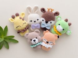 zoo crochet, farm animal crochet,giraffe amigurumi crochet pattern - giraffe, bunny, fox, dragon, reindeer, teddy pdf