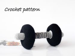 pattern crochet barbell, weight lifting, fitness with mom, children's photo shoot, barbell plush, amigurumi pattern