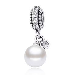 luminous elegance white pearl 925 sterling silver fit women bracelet fit women bracelet bead fit women charm handmad