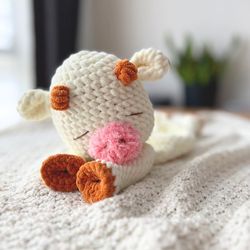 crochet highland cow pattern crochet lovey animal pattern baby blanket pattern crochet snuggler amigurumi plush cow