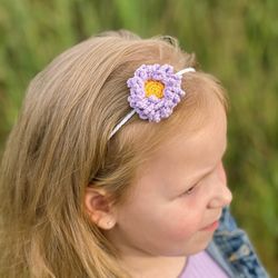 crochet flower headband pattern, hair accessories, pdfno-sew