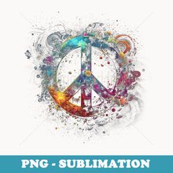 peace sign of freedom hippie flower child space science - retro png sublimation digital download