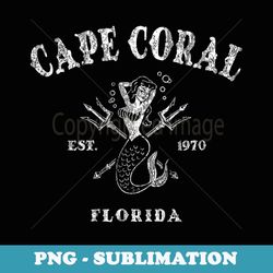 cape coral florida fl vintage mermaid nautical - elegant sublimation png download