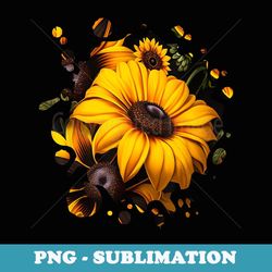 vintage black-eyed susan inspired flower plant gardening - special edition sublimation png file