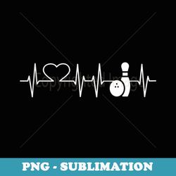 heartbeat bowling heart ecg bowling pin and ball s - vintage sublimation png download