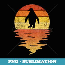 penguin retro sunset 70s vintage penguin - instant sublimation digital download