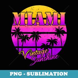 vintage sunshine miami s palm tree - instant sublimation digital download