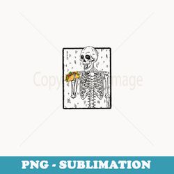 funny skeleton eating taco mexican food halloween costume - creative sublimation png download