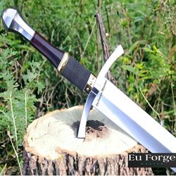 custom handmade agincourt sword, long sword, medieval sword, knight sword, double edge sword with scabbard, gift for him