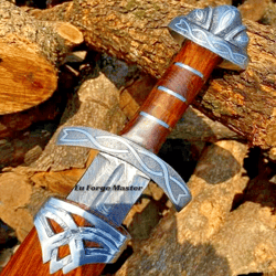 hand forged damascus steel viking sword sharp / battle ready medieval sword, lagertha viking sword with scabbard