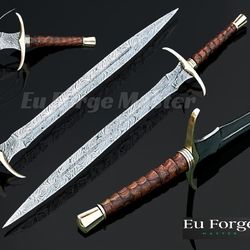 viking swords handmade forged damascus steel, best anniversary gift for him, cosplay fantasy swords, gift for him