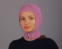 button balaclava. pink color