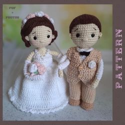amigurumi bride and groom crochet pattern wedding crochet doll pdf english tutorial
