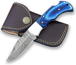 damascus steel pocket folding knife handmade 6.5'' compact pocket knife for outdoor, camping, hiking back lock