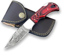 damascus steel pocket folding knife handmade premium quality knife 6.5'' small pocket knife for outdoor, camping