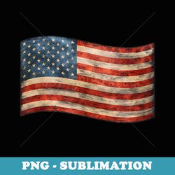 rustic weathered destroyed vintage-look american flag - png transparent sublimation design