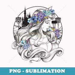 disney sleeping beauty aurora floral princess circle - signature sublimation png file