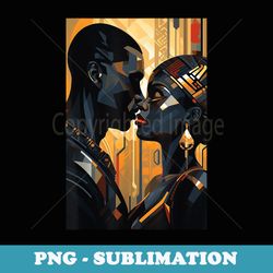 african art of a loving black couple aesthetic style - special edition sublimation png file