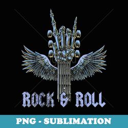 rock on guitar neck rock & roll skeleton hand concert band - png transparent sublimation file