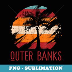 outer banks north carolina beach obx vintage palm tree - retro png sublimation digital download