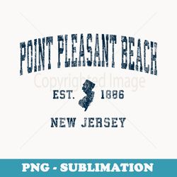 point pleasant beach new jersey nj vintage sports navy print - retro png sublimation digital download
