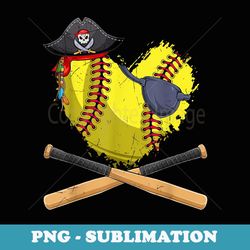 softball heart pirate hat jolly roger halloween costume day - png transparent sublimation file