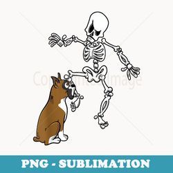 boxer dog biting skeleton leg halloween dog - trendy sublimation digital download