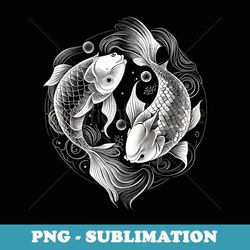 yin and yang japanese koi fish graphic s for 1 - sublimation digital download