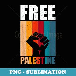 retro vintage design of free palestine for palestinians - png transparent sublimation file