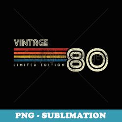vintage 1980 chest stripe birthday - premium png sublimation file