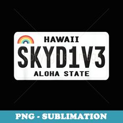 skydive hawaii vintage license plate skydiver t - digital sublimation download file