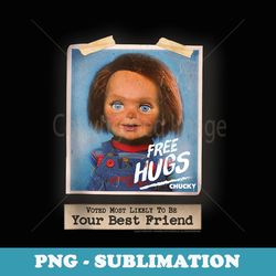 chucky free hugs vintage style - professional sublimation digital download