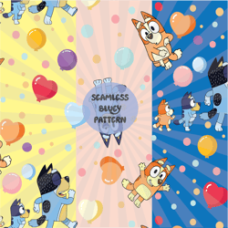 bluey seamless pattern, bluey png, bluey digital paper, blue dog seamless, blue dog digital paper, bluey png, blue dog