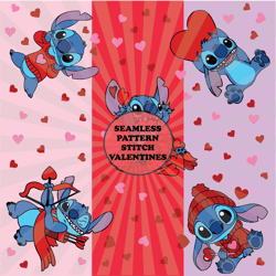 stitch seamless pattern, stitch digital paper, valentines, stitch burst template, stitch png, stitch tumbler template