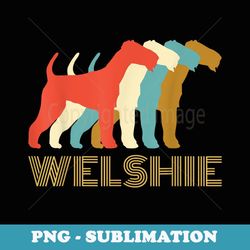 vintage welsh terrier - instant png sublimation download