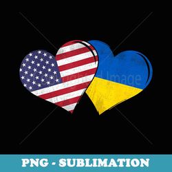 vintage ukraine - american flag heart for ukrainian