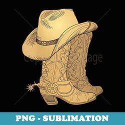 s vintage retro cowboy hat and cowboy boots - country western