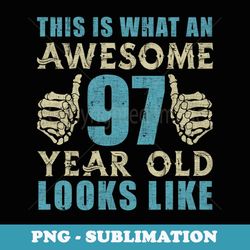 vintage 1924 s mens 97th birthday for 97 year old - sublimation png file