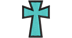 mini christian cross embroidery design - instant download