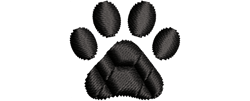 mini dog paw embroidery design - instant download