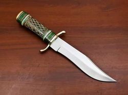 handmade custom craft outdoors fix blade sharp edge blade hunting survival camping bowie knife with leather sheath