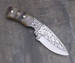 handmade chesil engrave ram horn outdoors survival skinner hunting hiking knife best edc also comes with leather sheath