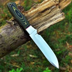 d2 tool steel sharp blade outdoors hunting survival camping tactical hiking forge bowie knife with leather case