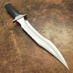 forge d2 steel blade hunting survival camping hiking outdoors handmade custom bowie knife with leather sheath micarra