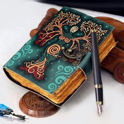 blank green spell book of shadows journal with lock clasp prop hocus